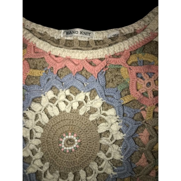 HANDKNIT SPRING/EASTER SWEATER  SZ M/L - Picture 6 of 9